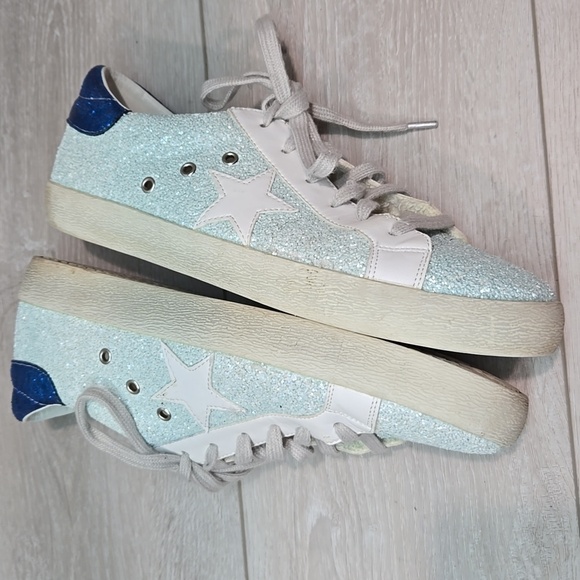 MIIM Women's Glitter Sneakers with Blue Accents Stars Sneakers Shoes Sz 9 - Picture 11 of 12